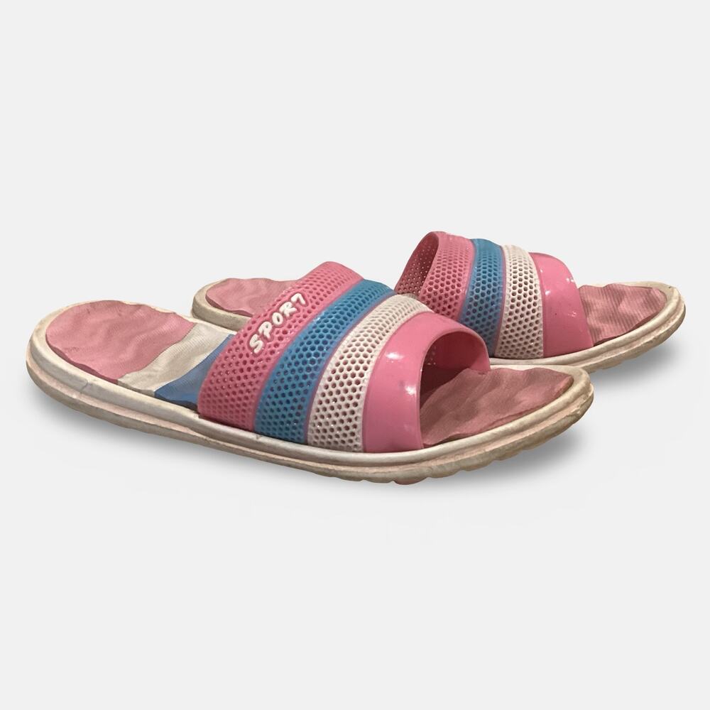 Colorful Stripes Sport Slides
